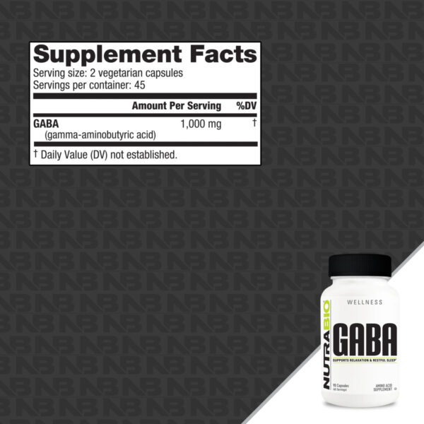 NUTRABIO GABA ACIDO GAMA AMINOBUTIRICO | 90 CAPSULAS