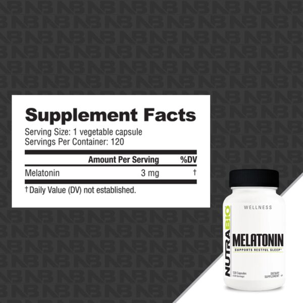 NUTRABIO MELATONINA 3MG | 120 CAPSULAS