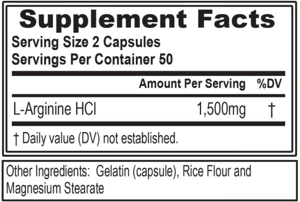 EVL ARGININA HCL | 100 CAPSULAS