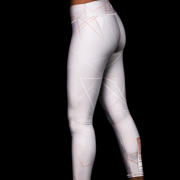 STAY LEGGINS PRETINA BAJA ESTAMPADA / GRIS LINEAS BRONCE TALLA S