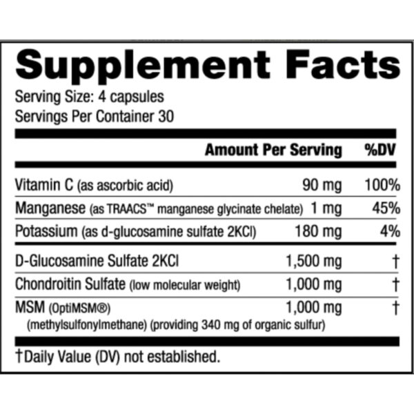 NUTRABIO GLUCOSAMINA CONDROINTIN & MSM | 90 CÁPSULAS