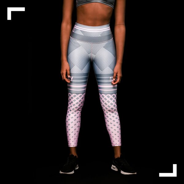 STAY LEGGINS PRETINA ALTA ESTAMPADA GRIS / ROSADO