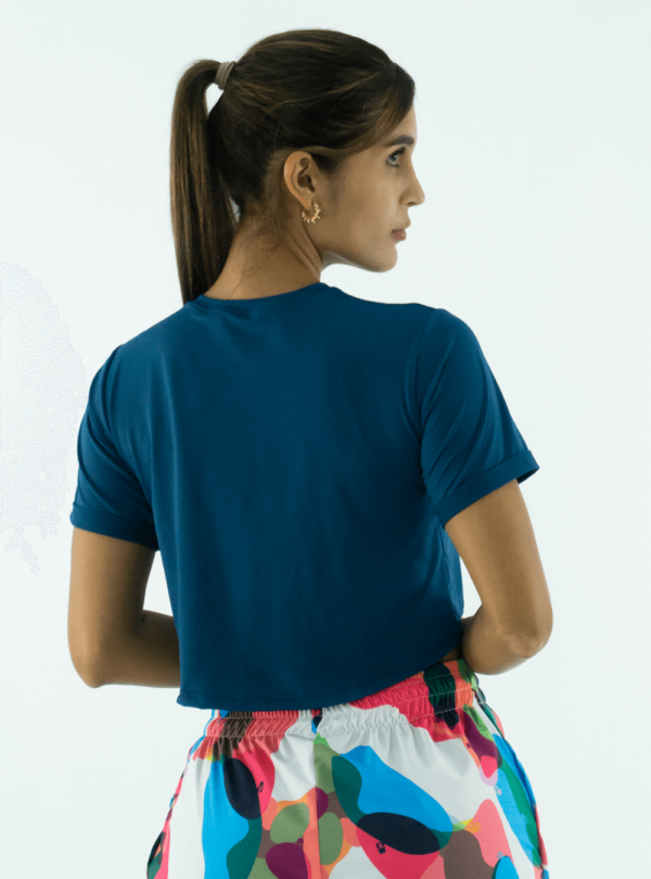 NORULES CROP TOP TELA FRIA | AZUL PETROLEO