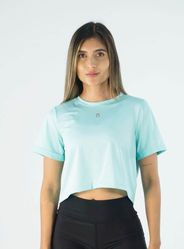 NORULES CROP TOP TELA FRIA AGUAMARINA