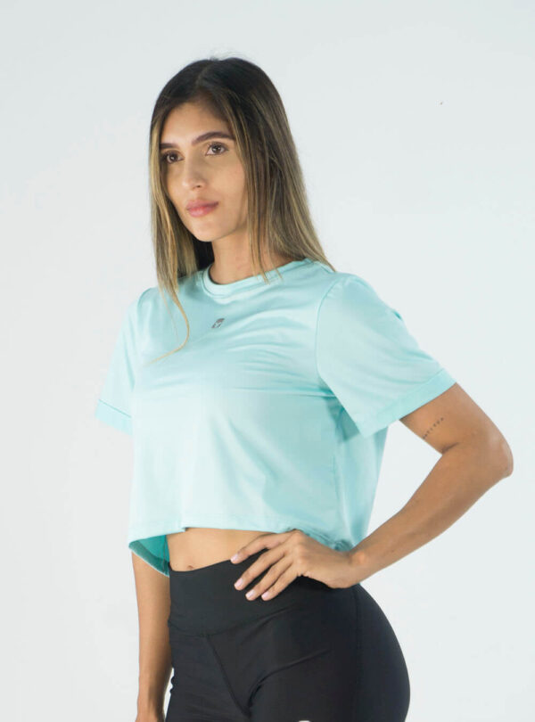 NORULES CROP TOP TELA FRIA AGUAMARINA