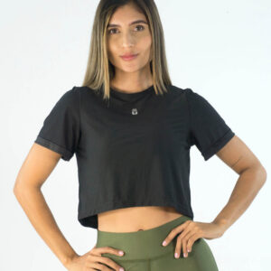 NORULES CROP TOP TELA FRIA NEGRO