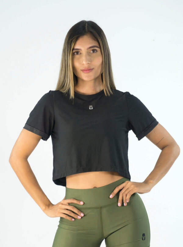 NORULES CROP TOP TELA FRIA NEGRO