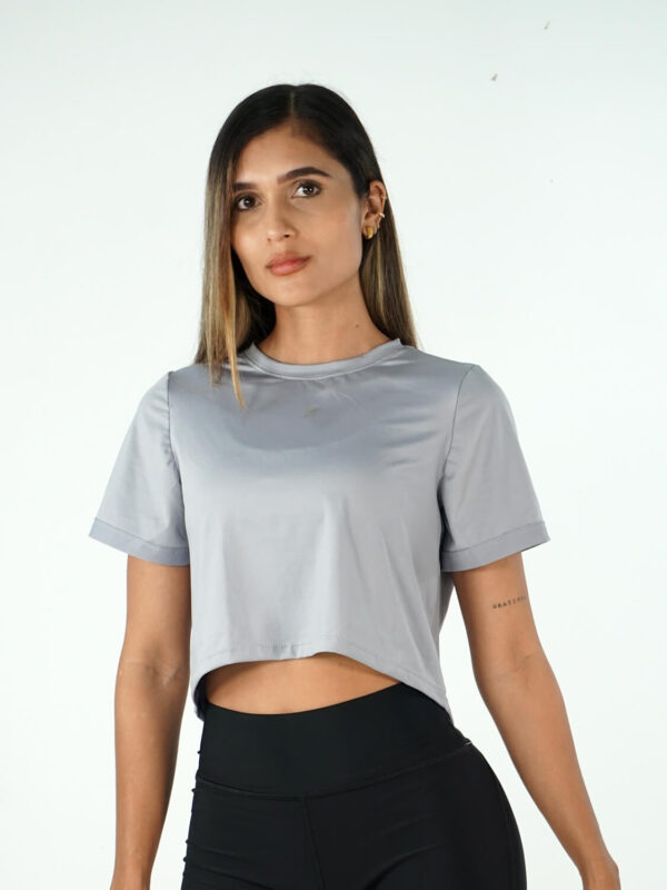 NORULES CROP TOP TELA FRIA | GRIS