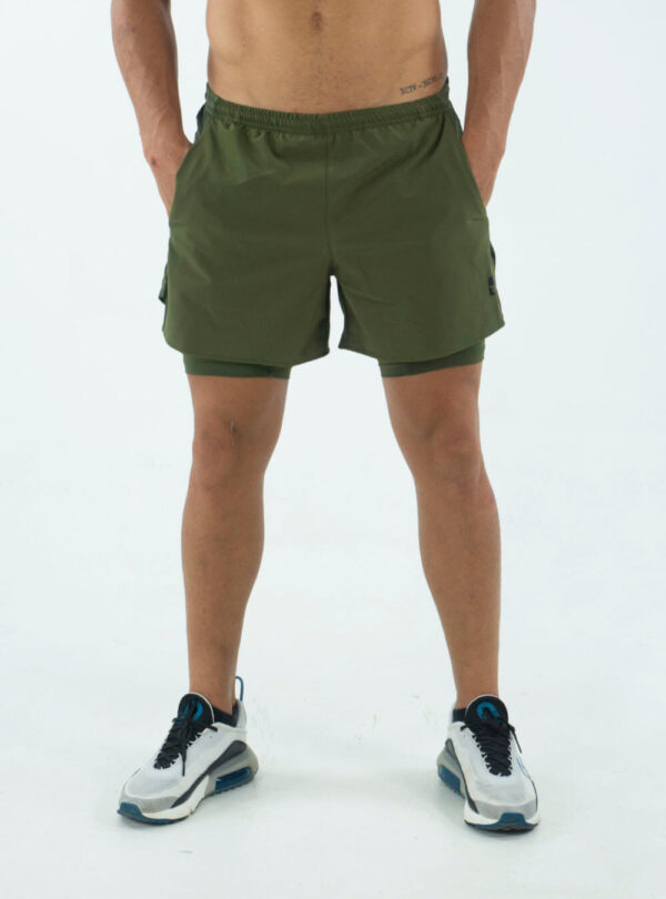 NORULES PANTALONETA RUNNING VERDE MILITAR