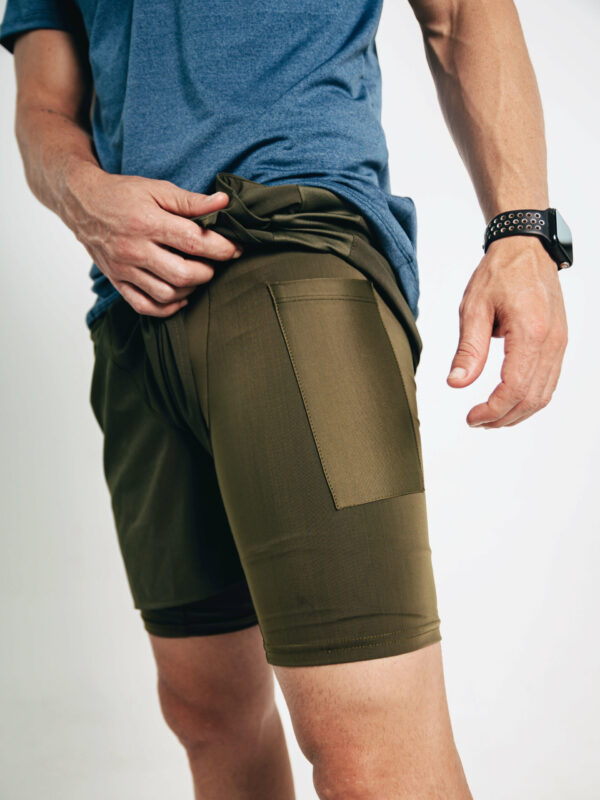 NORULES PANTALONETA RUNNING VERDE MILITAR