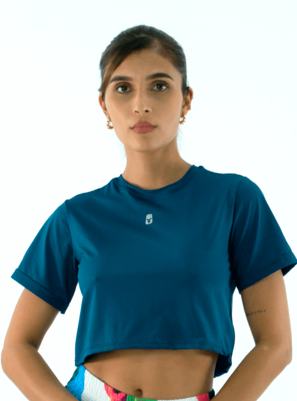 NORULES CROP TOP TELA FRIA | AZUL PETROLEO