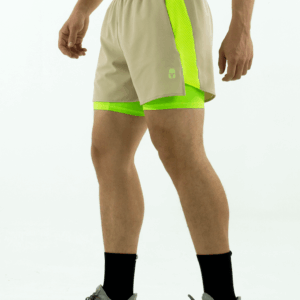 NORULES PANTALONETA RUNNING BEIGE NEON