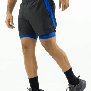 NORULES PANTALONETA RUNNING NEGRA CON AZUL
