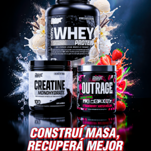 SÚPER PROMO | NUTREX PROTEÍNA WHEY 5LB + NUTREX CREATINA 100 SERV + NUTREX OUTRAGE