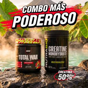 COMBO MÁS PODEROSO | TOTAL WAR 30 SERVIDAS + NUTRABIO CREATINA 30 SERV