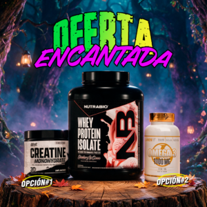 OFERTA ENCANTADA | NUTRABIO PROTEINA ISOLADA 3.35LB + NUTREX CREATINA 30 SERVIDAS O LANDERFIT OMEGA 3