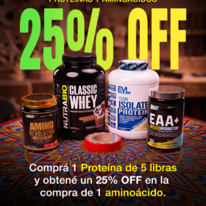 PROMO | PROTEÍNA 5LB + AMINOÁCIDOS 25% OFF
