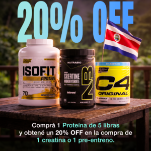 PROMO | PROTEÍNA 5LB + CREATINA O PRE ENTRENO 20% OFF